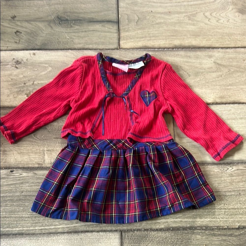 Vintage Red and Blue Plaid Baby Dress size 2